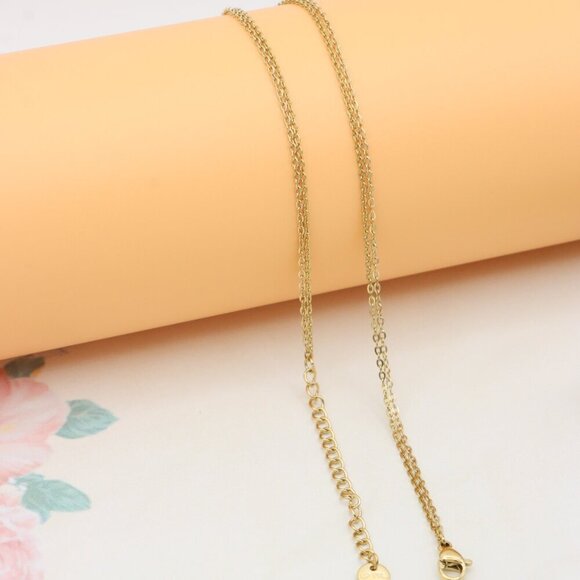 Layered Yellow Necklace with V-Shaped Pendant and Gold Bead, XPNL0370 - Picture 11 of 13